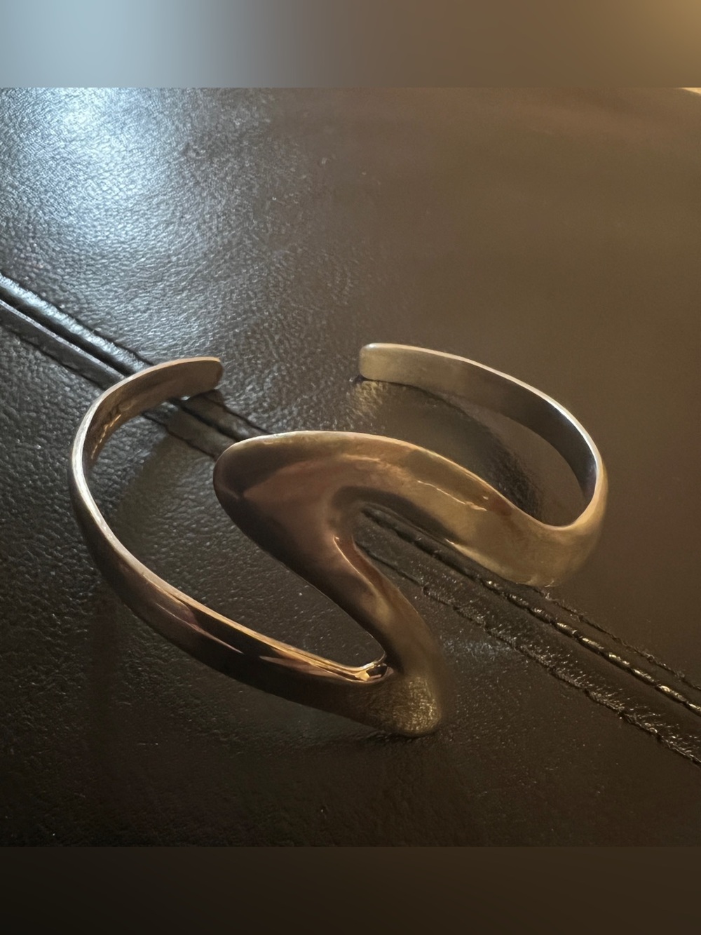 Taxco Sterling Silver Sculptural Open Cuff Bracelet